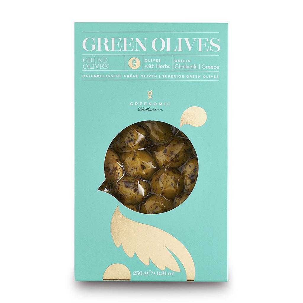 Green Olives 250 g, Greenomic