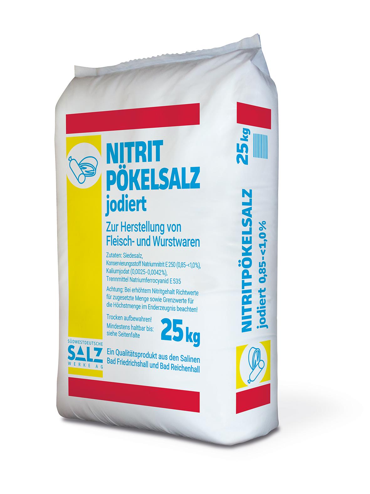 Pökelsalz jodiert erh.Natriumnitritgehalt 0,8-0,9% 25 Kg Pökelsalz jodiert erh.Natriumnitritgehalt 0,8-0,9% 25 Kg