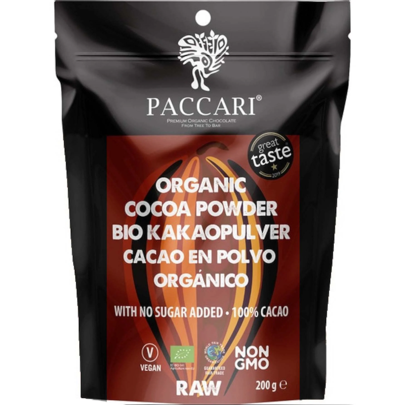 PACCARI Rohes Bio Kakaopulver 100%, 200 g, Zeremonieller Kakao, Ecuador