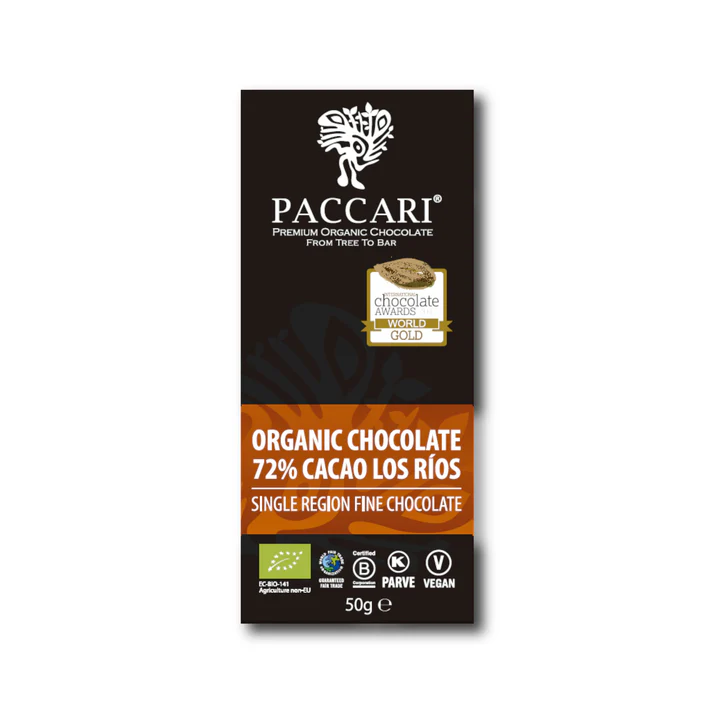 PACCARI Bio Schokolade Los Rios 72%, 50 g, Tree to Bar