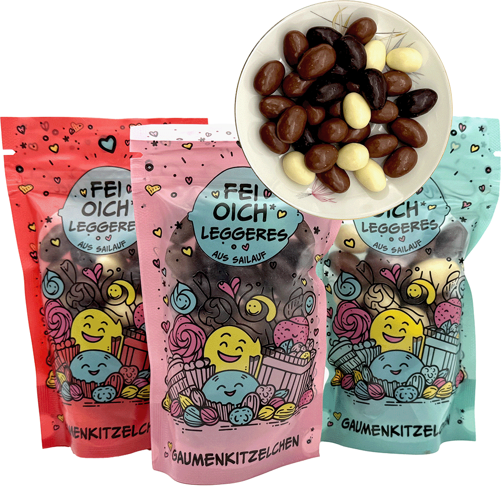 Schokomandel-Mix, 180 g, Gaumenkitzelchen - "Fei Oich Leggeres aus Sailauf" Schokomandel-Mix, 180 g, Gaumenkitzelchen - "Fei Oich Leggeres aus Sailauf"