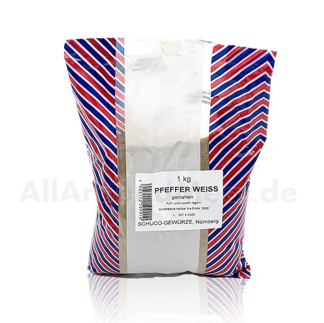 Pfeffer weiß gemahlen, 1 Kg, Schuco Pfeffer weiß gemahlen, 1 Kg, Schuco