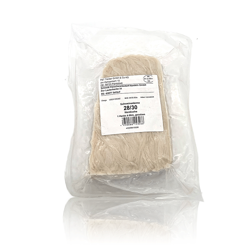 Schweinedärme 28/30 gesalzen europäische Ware 1 x 90 m Starfix, Profiqualität, Treiber Schweinedärme 28/30 gesalzen europäische Ware 1 x 90 m Starfix, Profiqualität, Treiber