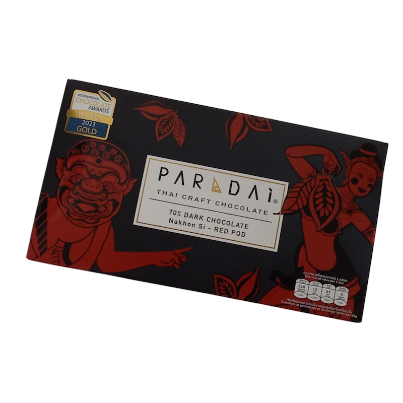 PARADAi Si Thammarat Red Pod Cacao 70%, 50 g, Thai Craft Schokolade