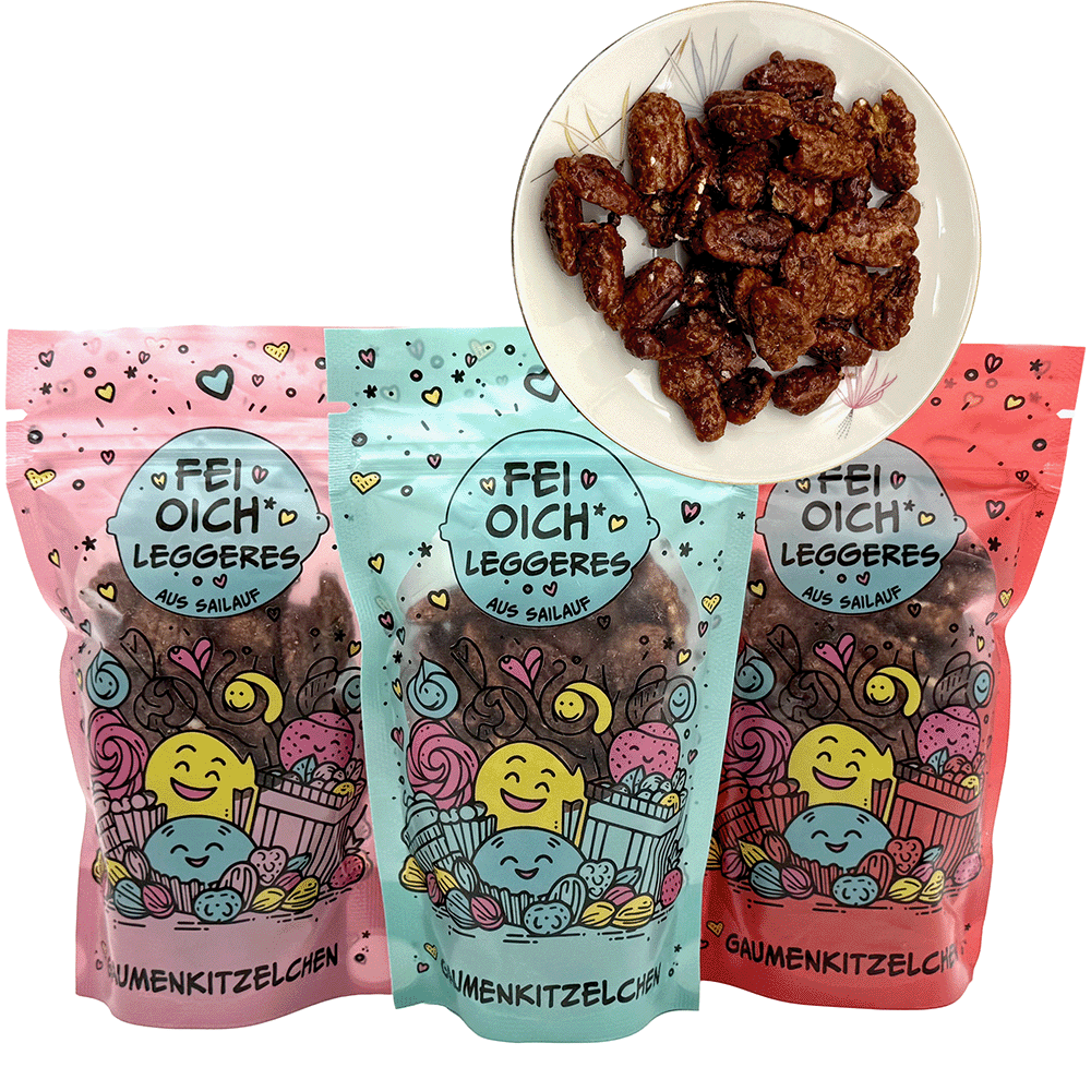 Gebrannte Pekannüsse 130 g, Gaumenkitzelchen - "Fei Oich Leggeres aus Sailauf" Gebrannte Pekannüsse 130 g, Gaumenkitzelchen - "Fei Oich Leggeres aus Sailauf"