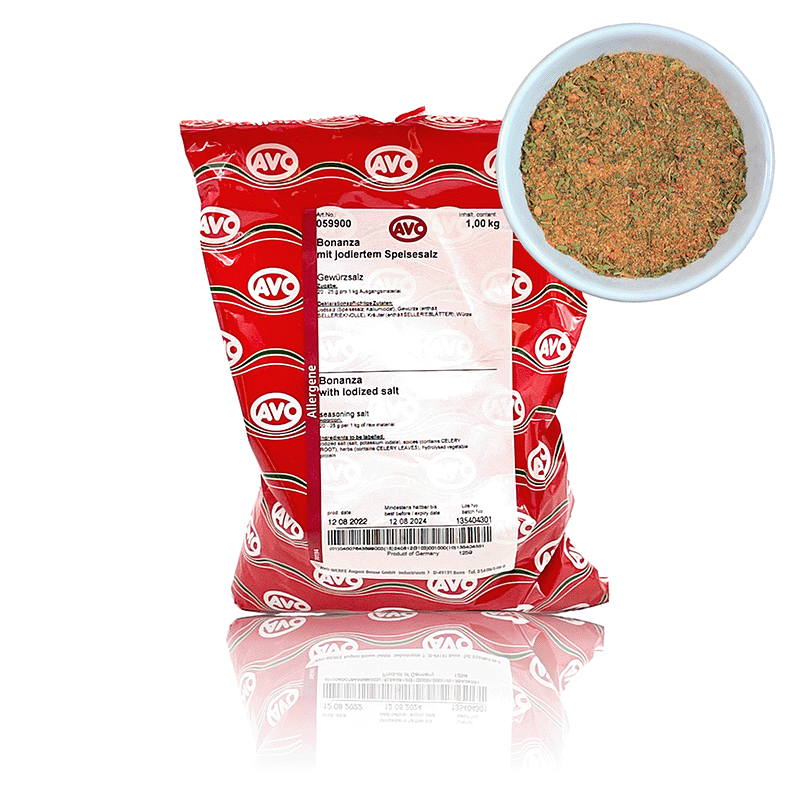 Bonanza (Grill) Gewürzsalz, Rub, Marinade, 1 Kg, AVO Bonanza (Grill) Gewürzsalz, Rub, Marinade, 1 Kg, AVO