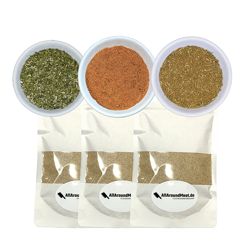 AVO Wildbratwurst-Gewürzpaket, Gewürzzubereitung und Kräuter 2 x 100 g und 1 x 50 g