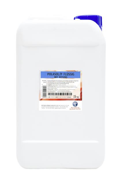 Polasol/P fluessig mit Roetung, 15 kg Kanister, KKS, Kutterhilfsmittel für Brühwurst mit Wirkstoffen Polasol/P fluessig mit Roetung, 15 kg Kanister, KKS, Kutterhilfsmittel für Brühwurst mit Wirkstoffen