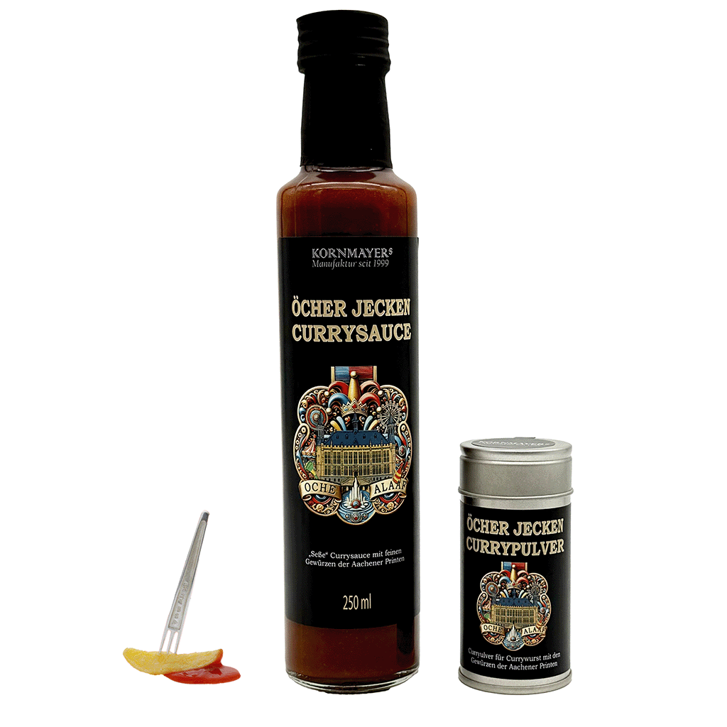 Öcher Jecken Set mit Pommesgabel in 925er Silber ... das etwas andere Geschenk