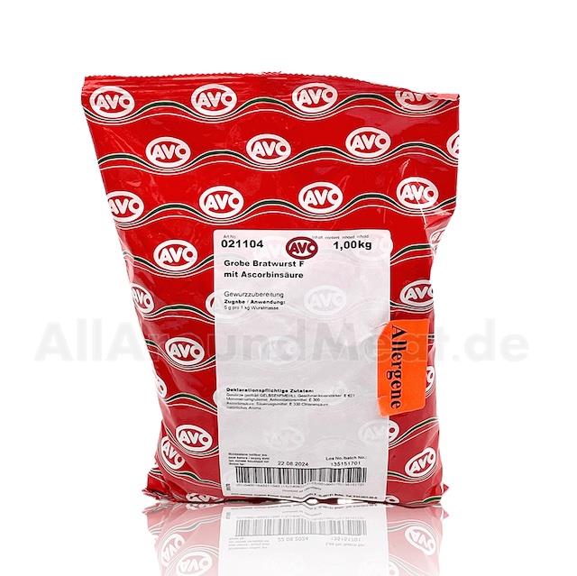 Grobe Bratwurst F mit Ascorbinsäure, Gewürzzubereitung 1 Kg, AVO Grobe Bratwurst F mit Ascorbinsäure, Gewürzzubereitung 1 Kg, AVO