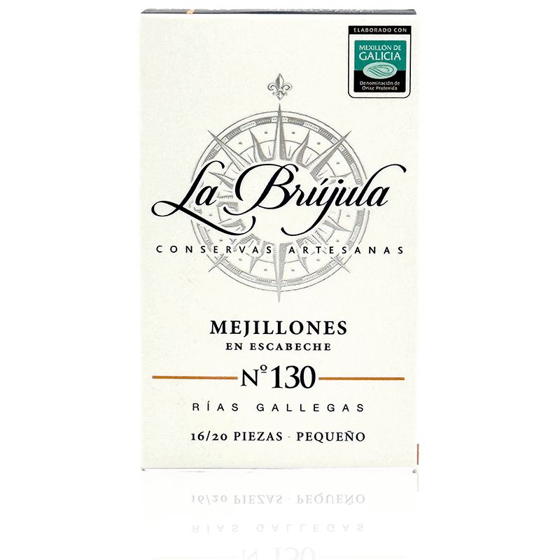 Miesmuscheln N° 130 (16-20 Stück) in Escabeche,  110 g, La Brujula