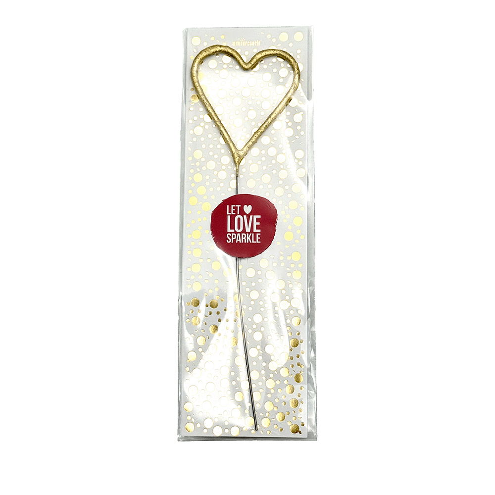 Herz gold "Let love sparkle" Spotlight Wondercandle® classic dot gold
