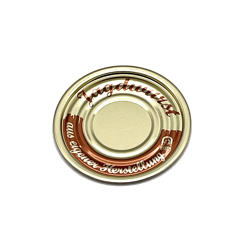 Dosendeckel -Jagdwurst- 73er (100 Stück), Falzdeckel