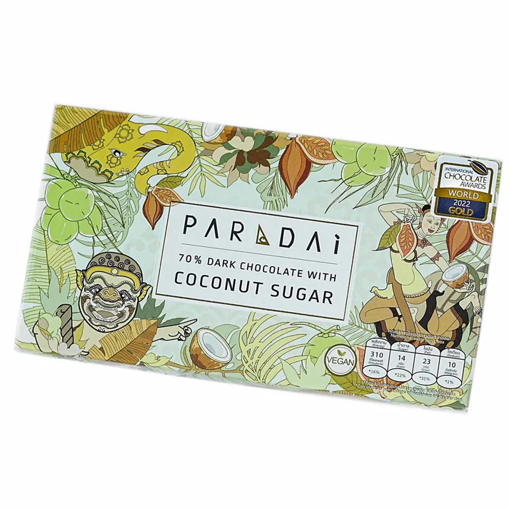 PARADAi Si Thammarat 70% mit Kokosblütenzucker, 50 g, Thai Craft Schokolade