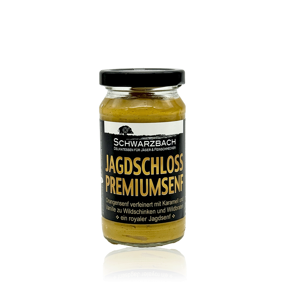 Senf Jagdschloss Premiumsenf, Kornmayers, 210 ml Senf Jagdschloss Premiumsenf, Kornmayers, 210 ml