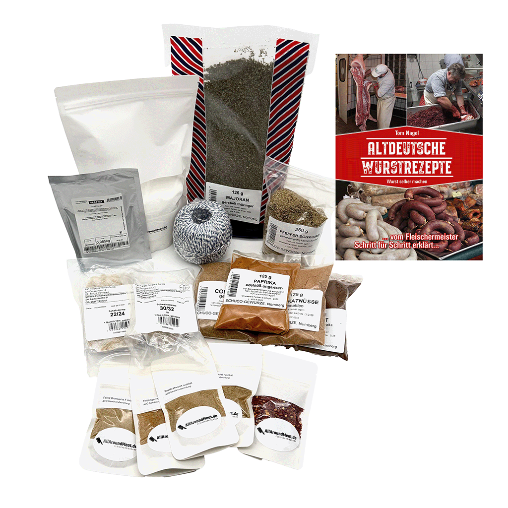 DIY Starterpaket Bratwurst-Old School mit Naturdarm und AVO Gewürzen DIY Starterpaket Bratwurst-Old School mit Naturdarm und AVO Gewürzen