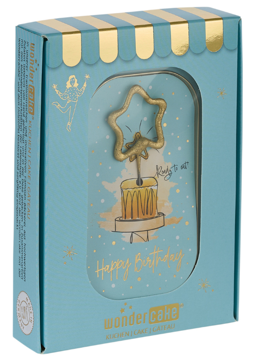 Wondercake Happy Birthday blau deluxe blau Stern gold