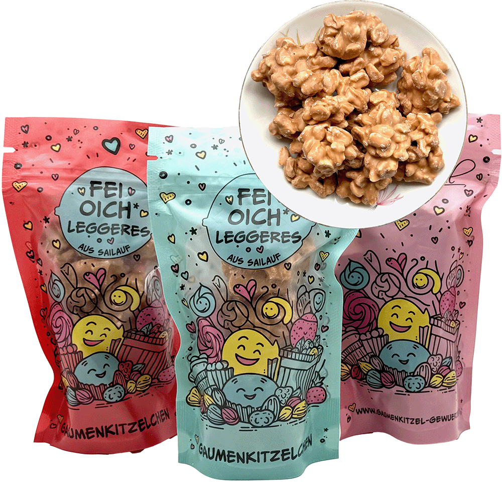 Schoko-Erdnuss-Brocken mit  Salz-Karamell, 100 g, Gaumenkitzelchen - "Fei Oich Leggeres aus Sailauf"