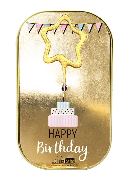 Wondercake Happy Birthday gold Goldfunkeln