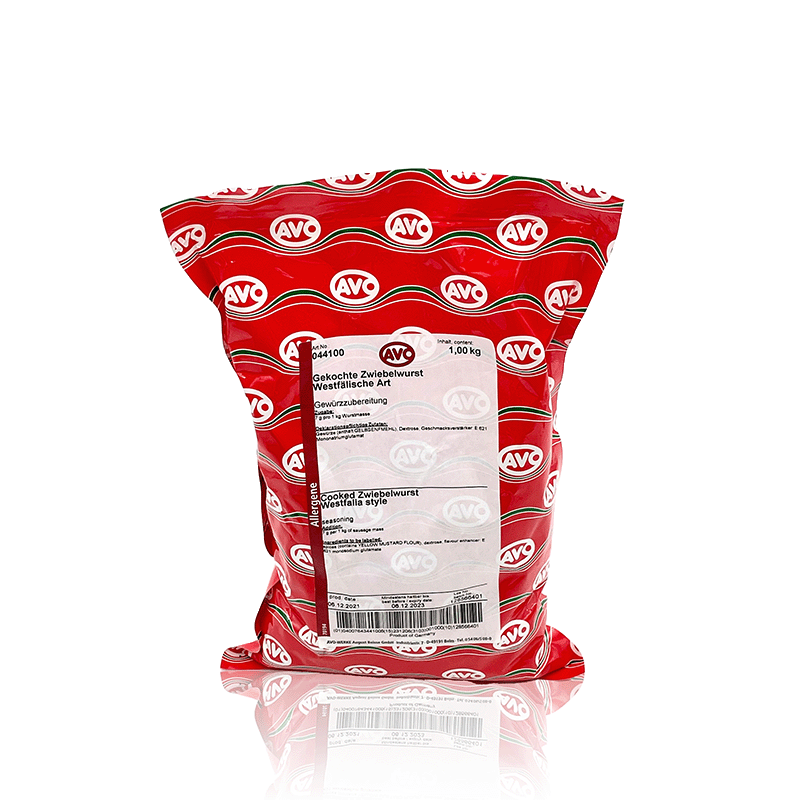 Gekochte Zwiebelmettwurst westfälische Art Gewürzzubereitung, 1 kg, AVO Gekochte Zwiebelmettwurst westfälische Art Gewürzzubereitung, 1 kg, AVO